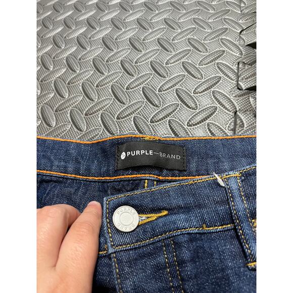 Purple Brand P001 Skinny Exposed Hem Dark Wash‎ Jeans Mens Size 36 Streetwear - Picture 3 of 13